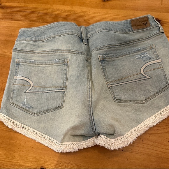 American Eagle outfitters stretch Shortie denim shorts size 12 - Picture 2 of 7